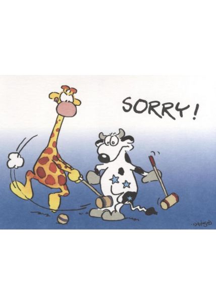 Jan Vis Cartoon Postkarte: Sorry! 