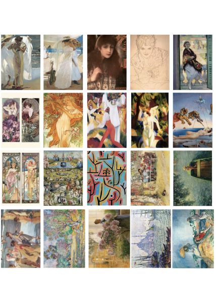 20er Postkarten Set Kunst Meisterwerke aus allen Epochen Kunstliebhaber